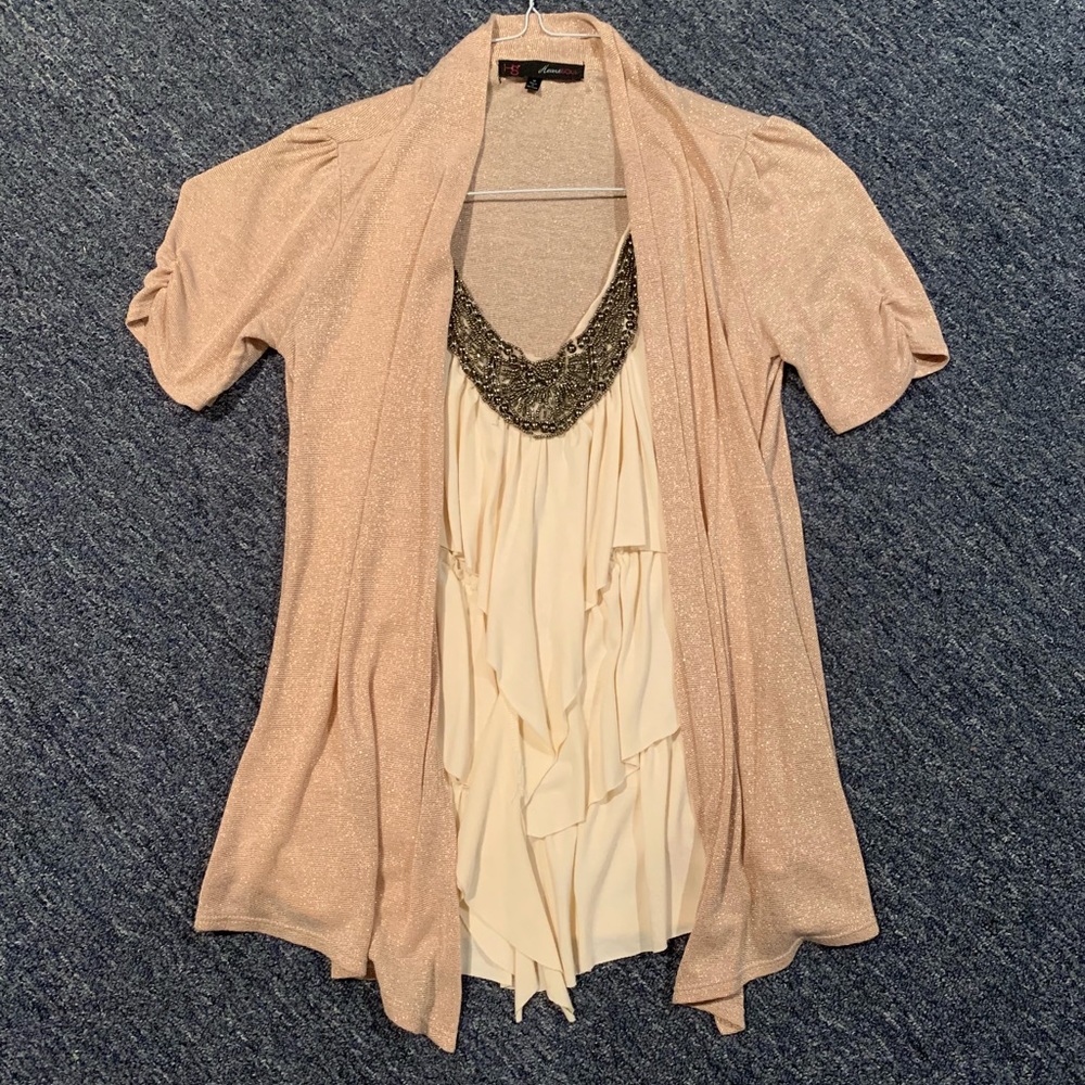 Gold and beige top